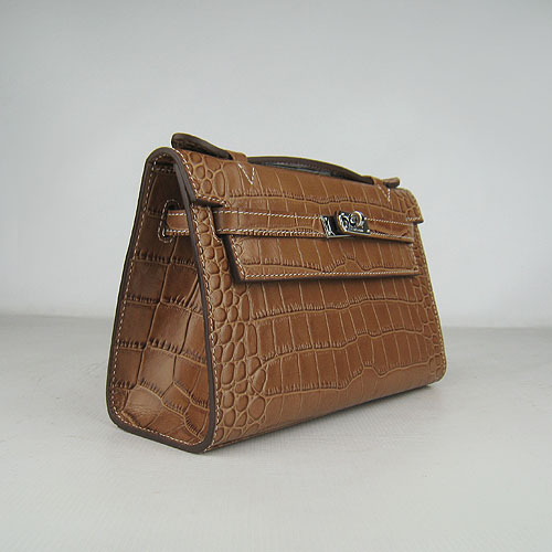 AAA Hermes Kelly 22 CM France Veins Leather Handbag Light Coffee H008 On Sale - Click Image to Close